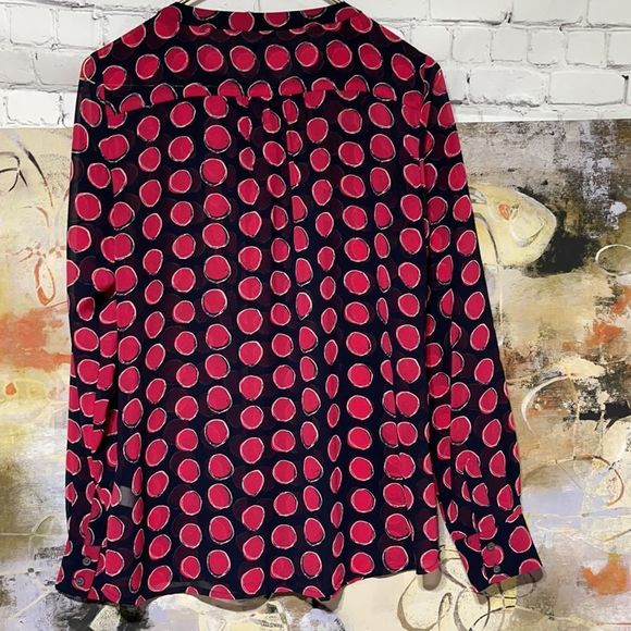 Sheer Banana Republic Navy/Pink Flowy Blouse - Picture 12 of 16